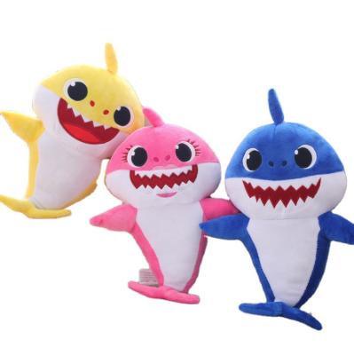 China Children Gift Luminous Shark Plush Toy Singing And Dancing Kids Soft Doll for sale