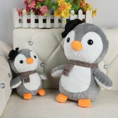 China Custom Animal Penguin Toy Two Different Size Gray Lifelike Super Soft Plush Kids Gift Lovely for sale