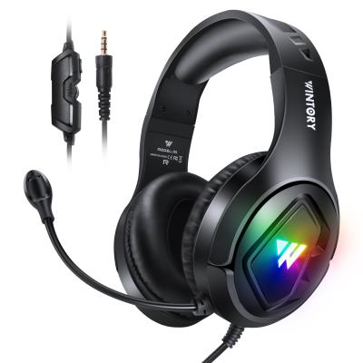 China Colorful RGB LED Lights Led USB Gaming Headset LED Over-Ear Computer Gaming Headset Lightweight Noise Reduction Earphone With Mic For Steam Game for sale