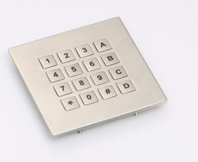 China IP68 waterproof stainless steel brushed metal keypad with 16 key buttons for rugged telephone set for sale