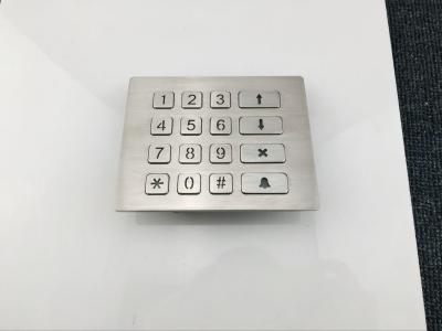 China IP65  vandal resistance stainless steel illuminated keypad with 16 keys for sale