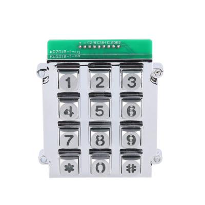 China IP65 waterproof rugged 3X4 die cast numeric keypad with back lighted lighting for security system for sale