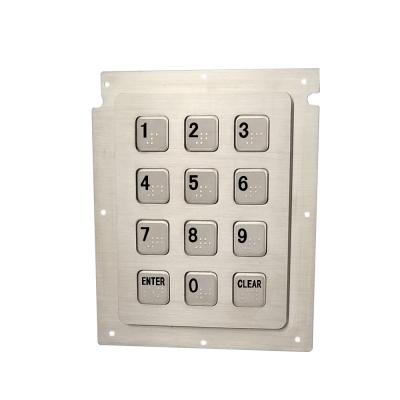 China Higher quality original factory OEM 12 keys numeric metal blind keypad for braille person for sale