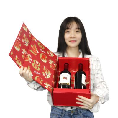 China Handmade Custom Luxury Matt Black Rigid Cardboard Liquor Packaging Champagne Whiskey Red Wine Bottle Gift Cardboard Paper Box Glass Packaging for sale