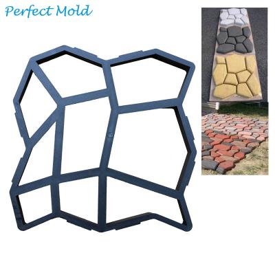 China Household Product Mold Garden Sidewalk DIY Concrete Paving Plastic Mold Manually Paving Cement Brick Stone Road Concrete Molds for sale