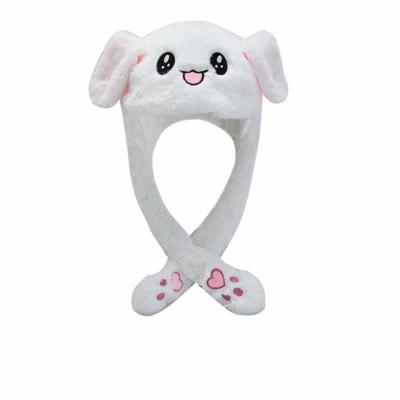 China Eco-friendly Funny Toys Winter Animal Moving Ears Dancing Hat Rabbit Ear Plush Moving Hat With Led Light for sale