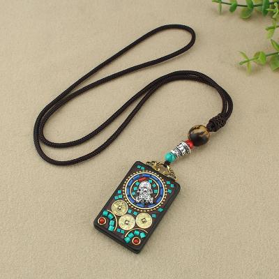 China Nepal Inlay God Elephant Vintage Beaded Necklace Fashion Jewelry Religion Accessories Lead Free Nickel Free Lotus Long Beaded Necklace for sale