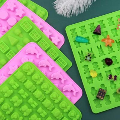 China Hot Selling Viable Silicone Mold Non-Stick Silicone Resin Molds Decorating Tool Silicone Candy Dinosaur Gummy Mold for sale