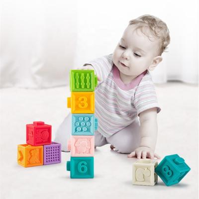 China Educational Toy Animal Creative Soft Block Silicone Children Play Building Blocks for sale