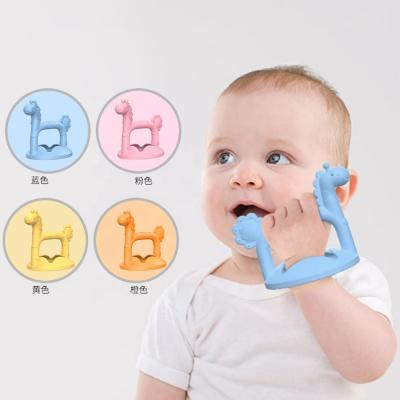 China 100%food grade Soft Silicone Teether 2021 BPA Free Silicone Baby Teether Teether Toy for Toddlers and Infants for sale