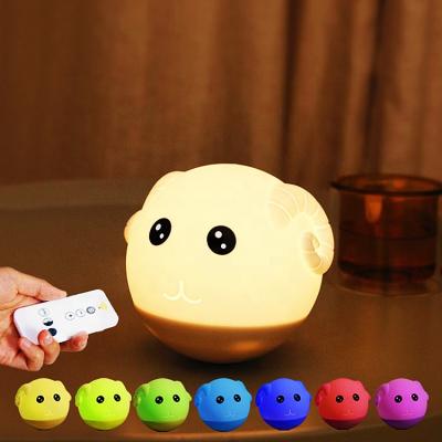 China Amazon Colorful Kid's White Light +warm LED Night Light 3D Silicone Night Light 3D Sensor Night Light For Children's Day Gift for sale