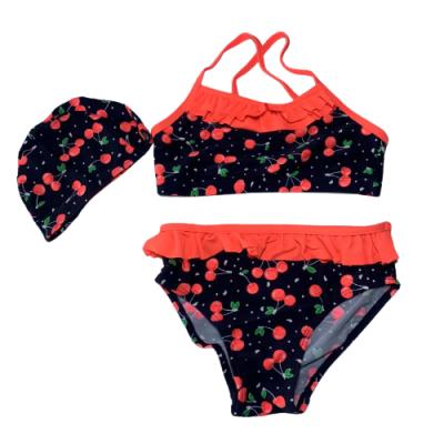 China 3Pcs Summer Breathable Swimwear Tops+Shorts+Halter Baby Swimwear Baby Girl Toddler Bathing Hat for sale