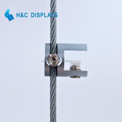 China Single Sided Manufacturer Aluminum Price Support Shelf C Aluminum Glass Clamp For 3.0mm Cable for sale