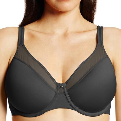 China Sustainably Unlined Smooth Cotton Underwire Push Up Unpadded Plus Size Sexy Bras For Women Big Fat Bra for sale