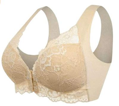 China Full-Freedom Plus Size Front Closure Bra, Perfect Wireless Cotton Sleep Bras For Women Stretch Lace Bra Plus Size for sale