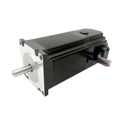 China NEMA23 size 57mm Stepper motors with permanent magnet brake motor torque 2.6N.m(371oz-in) shaft diameter 8.0mm 4A for sale