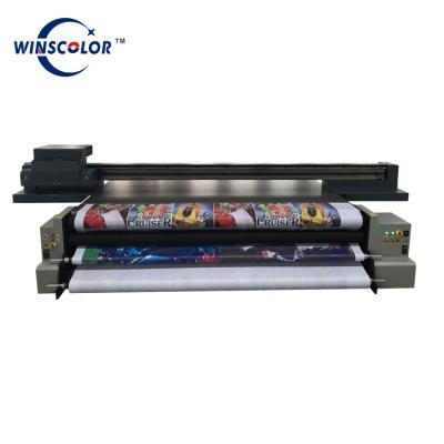 China Hotels Large Format Digital LED UV Hybrid Roll Printer To Roll Flatbed UV Printing Machine for sale