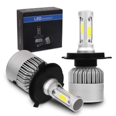 China S2 auto lighting system aluminum cob car 9005 9006 h1 led light h4 h7 h11 72w 8000lm round led headlight bulbs for car for sale