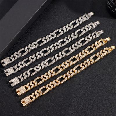 China 3:1 NK Cuban Link Bracelet Jewelry 13MM Hip Hop Diamond Iced Out Prong Hiphop Hitter Bracelets For Men for sale