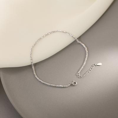 China Loose Summer Trendy Custom Anklet 925 Sterling Silver Simple Fashion Anklets Chain For Girl Women for sale