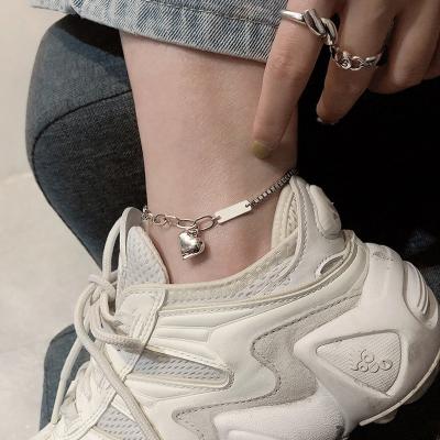 China New Trendy Fashion 925 Sterling Silver Summer Anklet Bracelet For Women Vintage Thai Silver Heart Party Dangle Jewelry for sale