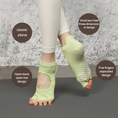 China Women's Big Half Breathable Selling Yoga Pilates Barre Yoga Socks Toe Grip Non Slip Ballet for sale