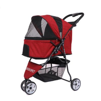 China Viable Best Factory Wholesale Dog Pet Stroller Three Series One Hand Fold Up Pet Stroller Luxury Pet Pram Stroller for sale