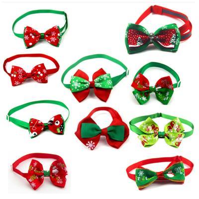 China Viable Wholesale Cheap Bow Tie Cute Christmas Pet Set Designer Cat Puppy Bow Ten Pieces Pet Christmas Pet Accessories for sale