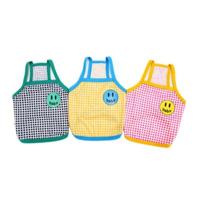 China Simplicity Viable Wholesale Cheap Summer Cartoons Lattice Big Small Dog Sleeveless Clothes for sale