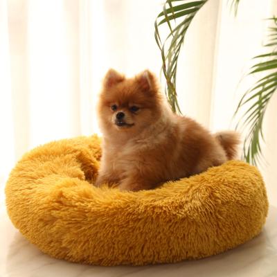 China Wholesale Waterproof Washable Luxury Large Cat Pet Dog Bed Donut Velvet Dog Bed for sale