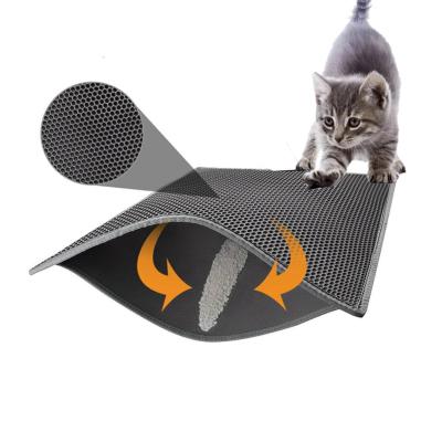 China Wholesale Waterproof Double Layer Eva Pet Cat Litter Mat Waterproof Pet Feeding Mat Cat Litter Mat for sale