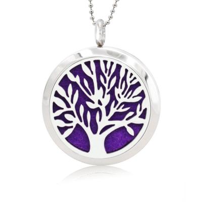 China BSNK-047 Fashion CLASSIC Tree of Life Design Stainless Steel Aromatherapy Pendant Necklace Essential Oil Diffuser Pendant Jewelry for sale