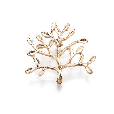 China PLU-705 ALLOY women's vintage style alloy tree brooch with gold and silver color for wholesale for sale