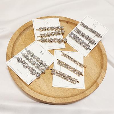 China Japan And Korean Style Fashion Hot Selling Silver Bling Diamond Hair Pin Rhinestone Hair Clip Sets For Women Girls for sale