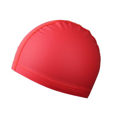 China Pure Color Swim Cap Adults General Personalized Custom Logo Waterproof PU Coating Swim Cap Swim Caps for sale