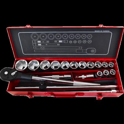 China For Truck Repair Goods 3/4 Inch Drive 19 Piece Ratchet And Socket Set Taiwan for sale