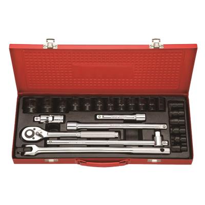 China DIY and Quality 24pcs Taiwan 1/2 Short and Deep Socket Car Repair Hand Set for sale