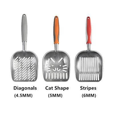 China Durable Flat Pet Cat Scoop Cat Waste Clean Tool For Kitten Sand Waste Scooper Shovel Durable Stainless Steel Garbage Scoop for sale