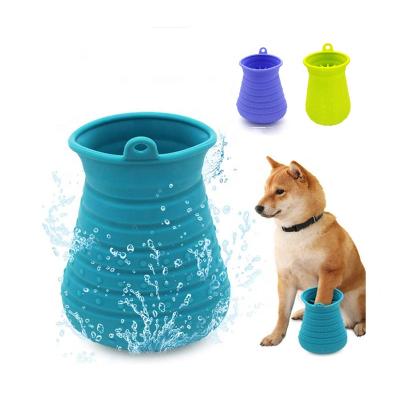 China Viable Dog Paw Cleaner Cup 2 in 1 Portable Dirty Paws Pet Foot Seal Dog Cleaning Brush Cleaning for Massage or Puppy Cat for sale