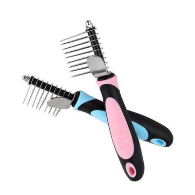 China Dog Hair Rake Remover Comb Cat Hair Grooming Brush Pet Viable Hair Shedding Trimmer for sale