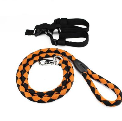 China Durable 3 in 1 Braided Round Rope Nylon Dog Leash Pet Collar Harness and Leashes for sale