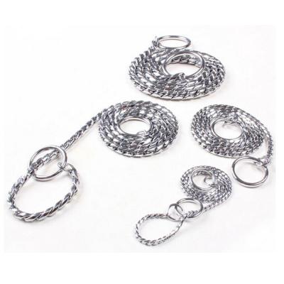 China Stainless Steel Large Dog Viable Dog Chain Collar Ring Large Dog Pet Training Chain Collar for sale