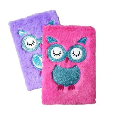 China Online stationery Owl Gift Plush Notebook A5 classify school supplies stationery for sale