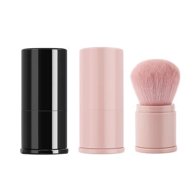 China Durable Drop Shipping Retractable Rose Plastic Hair Fiber Powder Loose Brush Eco-Friendly Elegant Facial Brush Wholesale for sale