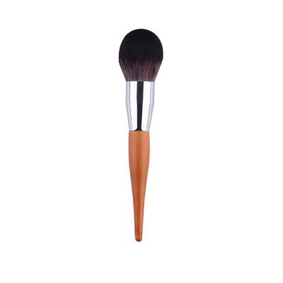 China Low Moq 2022 Large Handle Large Synthetic Fluffy Vegan Simple Long Lasting Long Hair Durable Wooden Custom Loose Powder Makeup Brush for sale