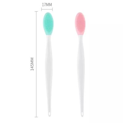 China Angular Blush Wholesale Private Label Silicone Vegan Exfoliating White Lip Brush Applicator Lip Makeup Brush for sale