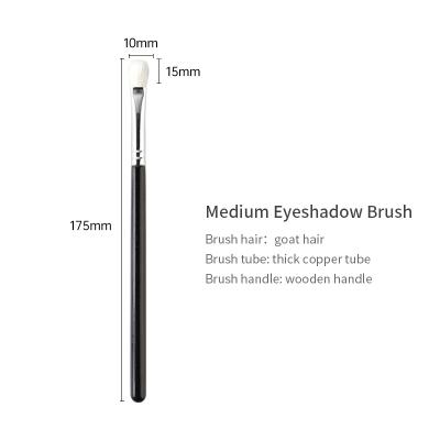 China Private Label Makeup Private Label Copper Tube Goat Hair White Durable Wooden Eye Shadow Brush Luxury Fluffy Single Brush for sale