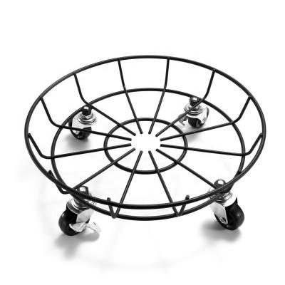 Cina Round Plant Metal Caddy Flower Pot Holder Shelves Stand for Flower Pots with Wheels in vendita