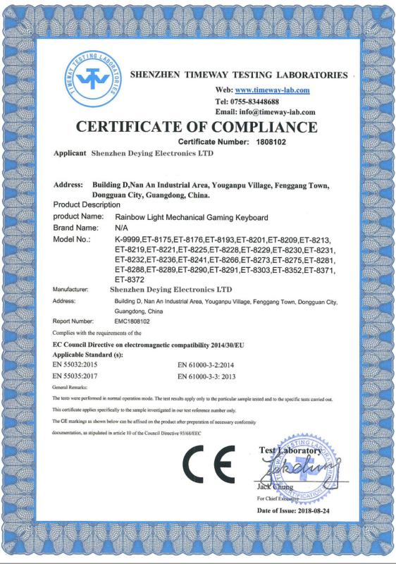 CE - Shenzhen Deying Electronic Commerce Co., Ltd.