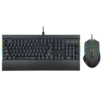 China Reddragon s101 Colorful RGB Backlit Style Alloy Backlit Ergonomic Gaming Keyboard and Mouse Combo for sale